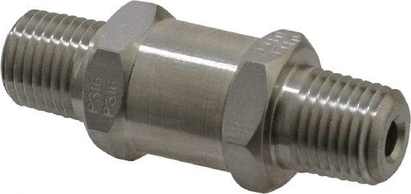 Parker - 1/4" Stainless Steel Check Valve - Inline, MNPT x MNPT, 6,000 WOG - Eagle Tool & Supply