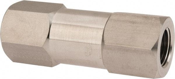Parker - 1/2" Stainless Steel Check Valve - Inline, FNPT x FNPT, 6,000 WOG - Eagle Tool & Supply