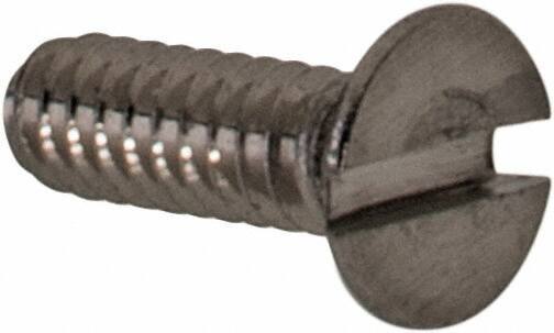 Value Collection - M1.6x0.35 Metric Coarse, 5mm OAL Slotted Drive Machine Screw - Flat Head, Grade 18-8 & A2 Stainless Steel, Uncoated, Without Washer - Eagle Tool & Supply