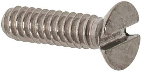 Value Collection - M1.6x0.35 Metric Coarse, 6mm OAL Slotted Drive Machine Screw - Flat Head, Grade 18-8 & A2 Stainless Steel, Uncoated, Without Washer - Eagle Tool & Supply