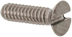 Value Collection - M1.6x0.35 Metric Coarse, 6mm OAL Slotted Drive Machine Screw - Flat Head, Grade 18-8 & A2 Stainless Steel, Uncoated, Without Washer - Eagle Tool & Supply