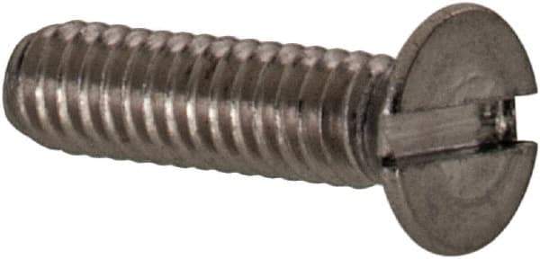 Value Collection - M2x0.40 Metric Coarse, 8mm OAL Slotted Drive Machine Screw - Flat Head, Grade 18-8 & A2 Stainless Steel, Uncoated, Without Washer - Eagle Tool & Supply