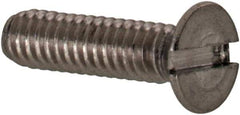 Value Collection - M2x0.40 Metric Coarse, 8mm OAL Slotted Drive Machine Screw - Flat Head, Grade 18-8 & A2 Stainless Steel, Uncoated, Without Washer - Eagle Tool & Supply
