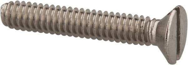 Value Collection - M2x0.40 Metric Coarse, 12mm OAL Slotted Drive Machine Screw - Flat Head, Grade 18-8 & A2 Stainless Steel, Uncoated, Without Washer - Eagle Tool & Supply