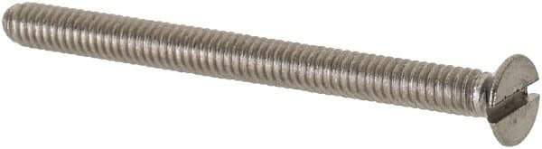 Value Collection - M2x0.40 Metric Coarse, 25mm OAL Slotted Drive Machine Screw - Flat Head, Grade 18-8 & A2 Stainless Steel, Uncoated, Without Washer - Eagle Tool & Supply