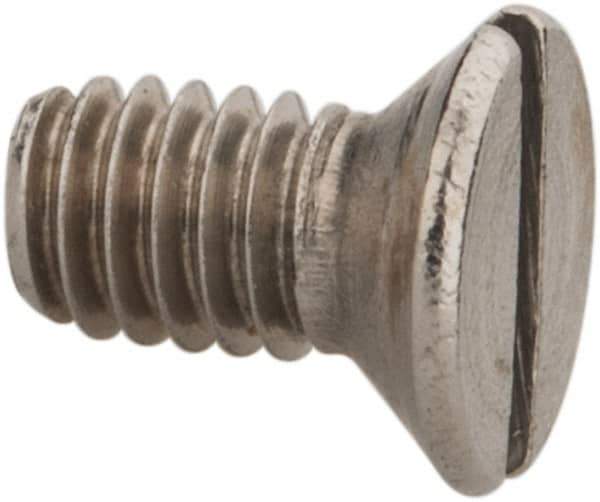 Value Collection - M2.5x0.45 Metric Coarse, 5mm OAL Slotted Drive Machine Screw - Flat Head, Grade 18-8 & A2 Stainless Steel, Uncoated, Without Washer - Eagle Tool & Supply