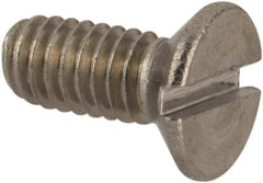 Value Collection - M2.5x0.45 Metric Coarse, 6mm OAL Slotted Drive Machine Screw - Flat Head, Grade 18-8 & A2 Stainless Steel, Uncoated, Without Washer - Eagle Tool & Supply