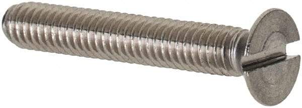 Value Collection - M2.5x0.45 Metric Coarse, 16mm OAL Slotted Drive Machine Screw - Flat Head, Grade 18-8 & A2 Stainless Steel, Uncoated, Without Washer - Eagle Tool & Supply