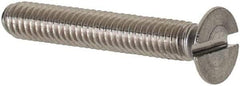 Value Collection - M2.5x0.45 Metric Coarse, 16mm OAL Slotted Drive Machine Screw - Flat Head, Grade 18-8 & A2 Stainless Steel, Uncoated, Without Washer - Eagle Tool & Supply
