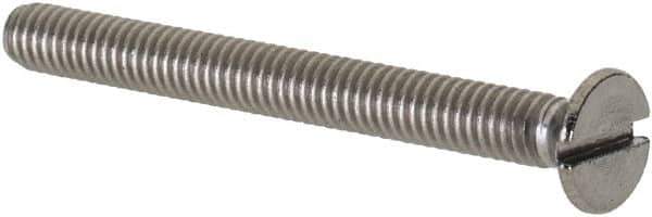 Value Collection - M2.5x0.45 Metric Coarse, 25mm OAL Slotted Drive Machine Screw - Flat Head, Grade 18-8 & A2 Stainless Steel, Uncoated, Without Washer - Eagle Tool & Supply