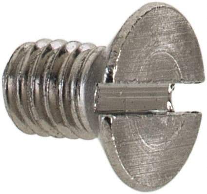 Value Collection - M3x0.50 Metric Coarse, 5mm OAL Slotted Drive Machine Screw - Flat Head, Grade 18-8 & A2 Stainless Steel, Uncoated, Without Washer - Eagle Tool & Supply