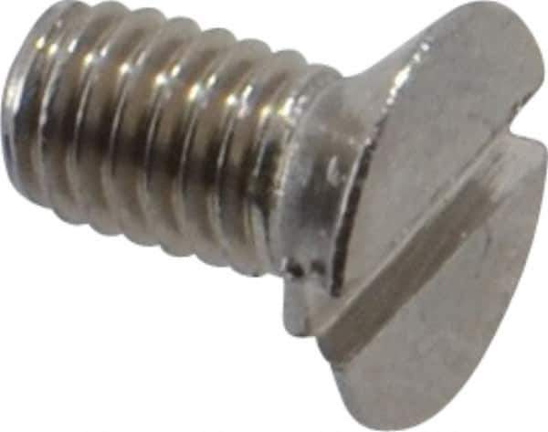 Value Collection - M3x0.50 Metric Coarse, 6mm OAL Slotted Drive Machine Screw - Flat Head, Grade 18-8 & A2 Stainless Steel, Uncoated, Without Washer - Eagle Tool & Supply