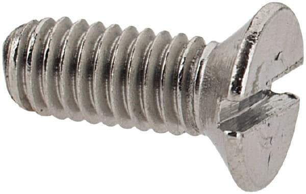 Value Collection - M3x0.50 Metric Coarse, 8mm OAL Slotted Drive Machine Screw - Flat Head, Grade 18-8 & A2 Stainless Steel, Uncoated, Without Washer - Eagle Tool & Supply