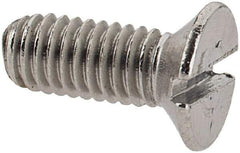 Value Collection - M3x0.50 Metric Coarse, 8mm OAL Slotted Drive Machine Screw - Flat Head, Grade 18-8 & A2 Stainless Steel, Uncoated, Without Washer - Eagle Tool & Supply