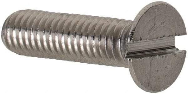 Value Collection - M3x0.50 Metric Coarse, 12mm OAL Slotted Drive Machine Screw - Flat Head, Grade 18-8 & A2 Stainless Steel, Uncoated, Without Washer - Eagle Tool & Supply