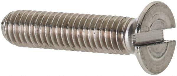 Value Collection - M3x0.50 Metric Coarse, 14mm OAL Slotted Drive Machine Screw - Flat Head, Grade 18-8 & A2 Stainless Steel, Uncoated, Without Washer - Eagle Tool & Supply