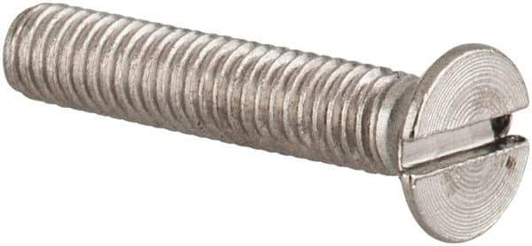 Value Collection - M3x0.50 Metric Coarse, 16mm OAL Slotted Drive Machine Screw - Flat Head, Grade 18-8 & A2 Stainless Steel, Uncoated, Without Washer - Eagle Tool & Supply