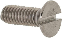 Value Collection - M3.5x0.60 Metric Coarse, 10mm OAL Slotted Drive Machine Screw - Flat Head, Grade 18-8 & A2 Stainless Steel, Uncoated, Without Washer - Eagle Tool & Supply