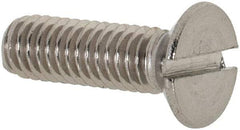 Value Collection - M3.5x0.60 Metric Coarse, 12mm OAL Slotted Drive Machine Screw - Flat Head, Grade 18-8 & A2 Stainless Steel, Uncoated, Without Washer - Eagle Tool & Supply