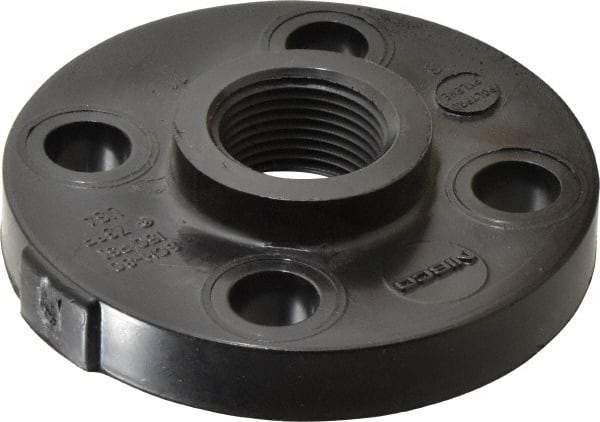 NIBCO - 1" Pipe, 4-1/2" OD, Polypropylene Threaded Pipe Flange - Schedule 80, Black - Eagle Tool & Supply