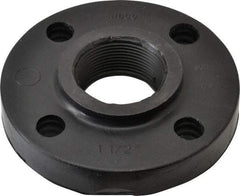 NIBCO - 1-1/2" Pipe, 5" OD, Polypropylene Threaded Pipe Flange - Schedule 80, Black - Eagle Tool & Supply