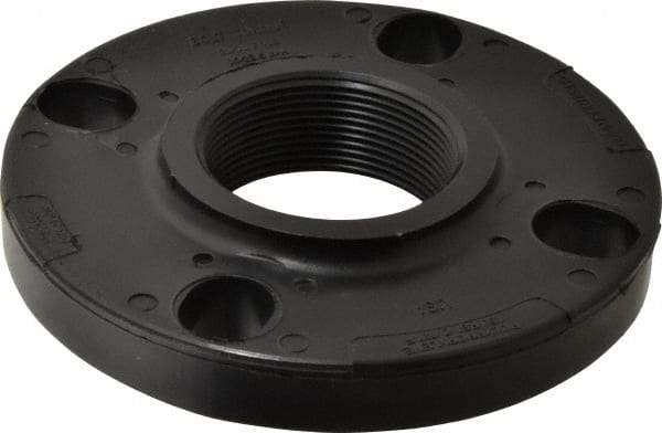 NIBCO - 2" Pipe, 6" OD, Polypropylene Threaded Pipe Flange - Schedule 80, Black - Eagle Tool & Supply