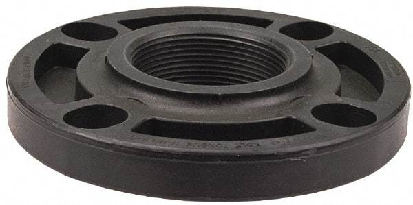 NIBCO - 3" Pipe, 7-1/2" OD, Polypropylene Threaded Pipe Flange - Schedule 80, Black - Eagle Tool & Supply