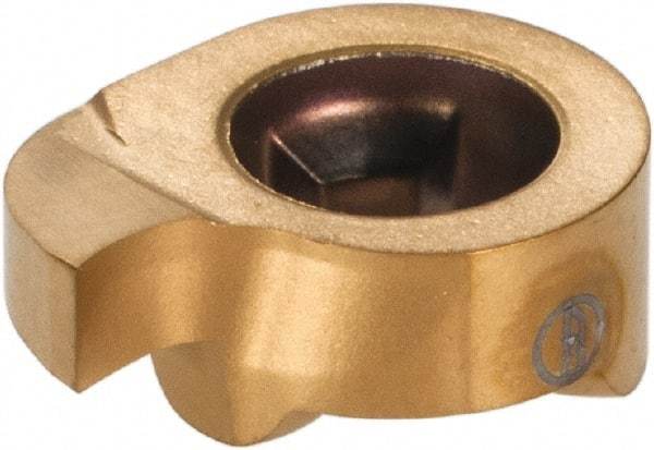 Iscar - 11222010GIQR Grade IC528, 2.22mm Cutting Width Carbide Grooving Insert - 2.3mm Max Depth of Cut, Right Hand, 0.1mm Corner Radius, TiCN/TiN Finish - Eagle Tool & Supply