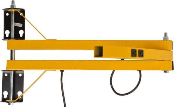 TPI - 40" Long, Steel Task & Machine Light Mounting Arm - Yellow, For Use with Dock Lights - Eagle Tool & Supply