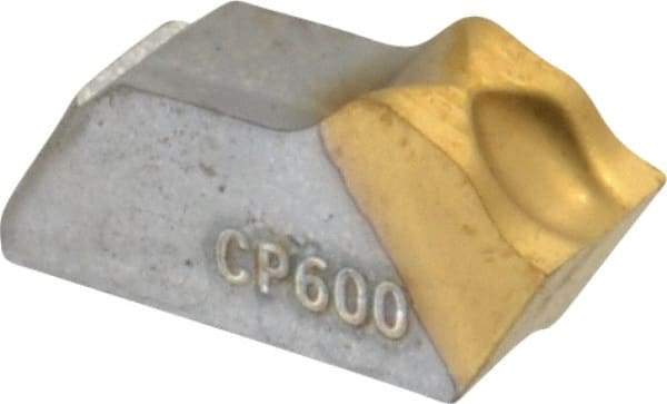 Seco - 150.104 14 CP600 Grade, 0.161" Cutting Width, Carbide Cutoff Insert - 0° Neutral Lead Angle, 0.009" Cnr Rad, TiAlN/TiN Coated, Single End - Eagle Tool & Supply