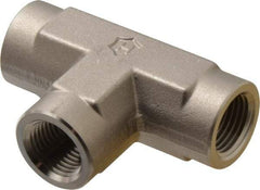 Ham-Let - 1/2" Grade 316 Stainless Steel Pipe Tee - FNPT x FNPT x FNPT End Connections, 4,600 psi - Eagle Tool & Supply
