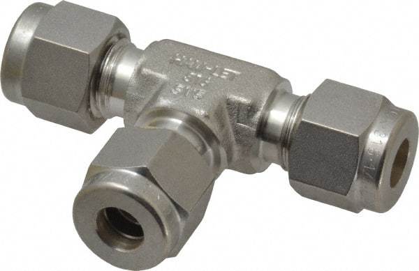 Ham-Let - 1/4" OD, Grade 316Stainless Steel Union Tee - Comp x Comp x Comp Ends - Eagle Tool & Supply