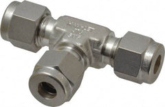 Ham-Let - 1/4" OD, Grade 316Stainless Steel Union Tee - Comp x Comp x Comp Ends - Eagle Tool & Supply