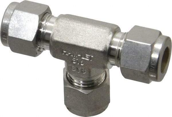 Ham-Let - 3/8" OD, Grade 316Stainless Steel Union Tee - Comp x Comp x Comp Ends - Eagle Tool & Supply