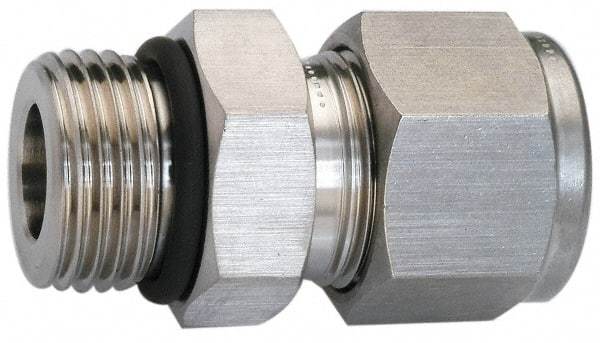 Ham-Let - 3/4" OD, Grade 316Stainless Steel Male Connector - Comp x Male SAE Ends - Eagle Tool & Supply