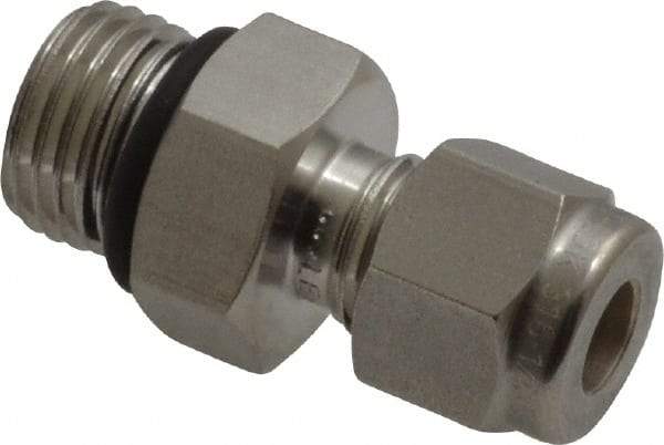 Ham-Let - 1/4" OD, Grade 316Stainless Steel Male Connector - Comp x Male SAE Ends - Eagle Tool & Supply