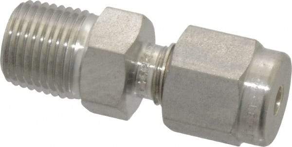 Ham-Let - 1/8" OD, Grade 316Stainless Steel Male Connector - Comp x MNPT Ends - Eagle Tool & Supply