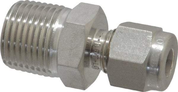 Ham-Let - 1/4" OD, Grade 316Stainless Steel Male Connector - Comp x MNPT Ends - Eagle Tool & Supply