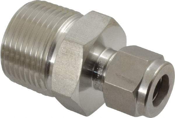 Ham-Let - 3/8" OD, Grade 316Stainless Steel Male Connector - Comp x MNPT Ends - Eagle Tool & Supply