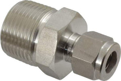 Ham-Let - 3/8" OD, Grade 316Stainless Steel Male Connector - Comp x MNPT Ends - Eagle Tool & Supply