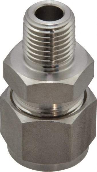 Ham-Let - 1/2" OD, Grade 316Stainless Steel Male Connector - Comp x MNPT Ends - Eagle Tool & Supply