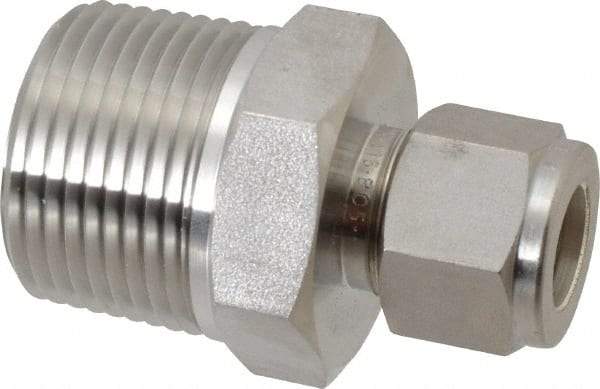 Ham-Let - 1/2" OD, Grade 316Stainless Steel Male Connector - Comp x MNPT Ends - Eagle Tool & Supply