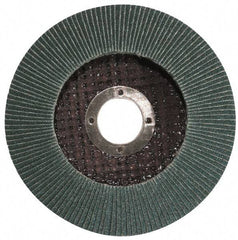 Garryson - 80 Grit, 7" Disc Diam, 7/8" Center Hole, Type 29 Zirconia Alumina Flap Disc - 8,600 Max RPM, Fiberglass Backing, Arbor Attaching System, Coated - Eagle Tool & Supply