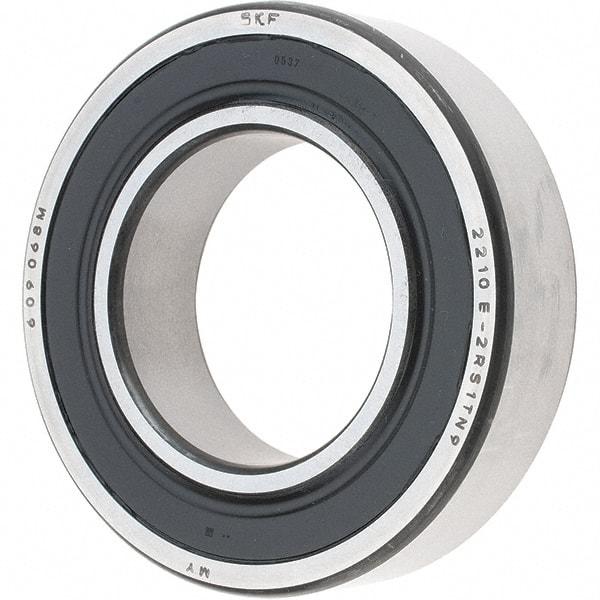 SKF - 50mm Bore Diam, 90mm OD, Double Seal Self Aligning Radial Ball Bearing - 23mm Wide, 2 Rows, Round Bore, 2,520 Lb Static Capacity, 7,600 Lb Dynamic Capacity - Eagle Tool & Supply