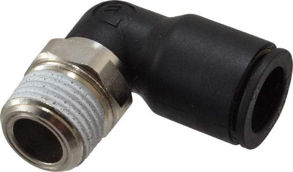 Legris - 12mm Outside Diam, 3/8 NPT, Nylon Push-to-Connect Tube Male Elbow - 290 Max psi, Tube to Male NPT Connection, Buna Nitrile O-Ring - Eagle Tool & Supply