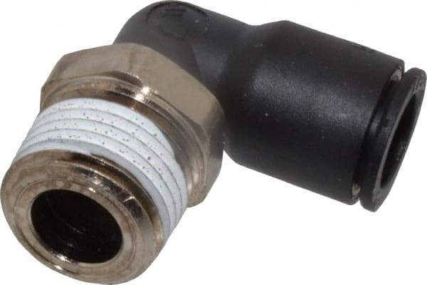 Legris - 12mm Outside Diam, 1/2 NPT, Nylon Push-to-Connect Tube Male Elbow - 290 Max psi, Tube to Male NPT Connection, Buna Nitrile O-Ring - Eagle Tool & Supply