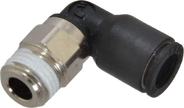 Legris - 1/4" Outside Diam, 1/8 BSPT, Nylon Push-to-Connect Tube Male Elbow - 290 Max psi, Tube to Male BSPT Connection, Buna Nitrile O-Ring - Eagle Tool & Supply