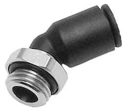 Legris - 10mm OD, 3/8 BSPP, Nylon/Nickel Plated Brass Push-to-Connect Male Elbow 45° - 290 Max psi - Eagle Tool & Supply