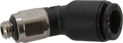 Legris - 6mm OD, M5x0.8 BSPP, Nylon/Nickel Plated Brass Push-to-Connect Male Elbow 45° - 290 Max psi - Eagle Tool & Supply
