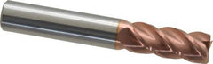 Accupro - 3/8", 4 Flute, Single End, Solid Carbide, 0.015" Corner Radius End Mill - 2-1/2" OAL, 40° Helix, Right Hand Flute, 7/8" LOC, Right Hand Cut - Eagle Tool & Supply